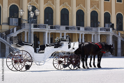 Foto: Fiaker vor Schloss Schänbrunn Fiaker vor Schloss Schänbrunn