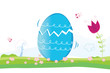 Happy Easter! Easter egg. What's in? Vector Illustration.