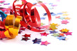 confetti  with streamers on white