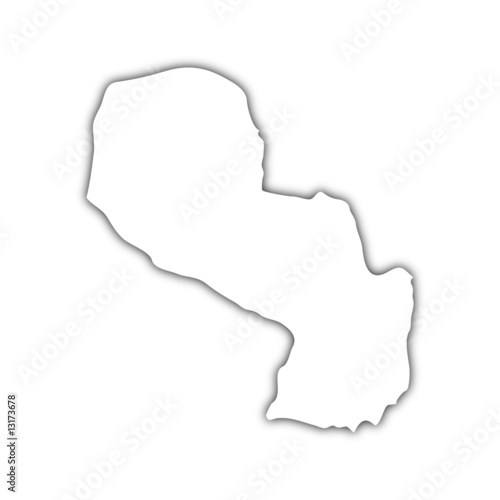 Map Of Paraguay. map of paraguay with shadow