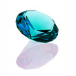 blauer Edelstein, mit Spiegelung