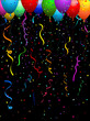 Balloons, confetti and streamers