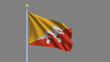 Flag of Bhutan with alpha matte for easy isolation