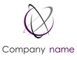 Logo sphère arcs violet gris