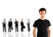Young man with teamwork