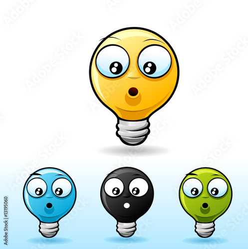 happy face cartoon images. Lightbulb smiley face icon.