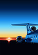 Vector aircraft  at sunrise
