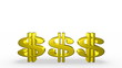Three Golden Dollar Signs Bouncing