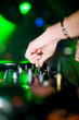 Close-up of deejay’s hand