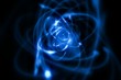 Blue electrons in an atom - digital animation Blue electrons in an atom - digital animation