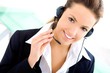 woman with headset