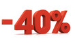 Photo : percentage, -40%