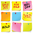 Bright colored sticky notes