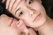 faces of woman and man