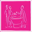 baptême enfant fond rose