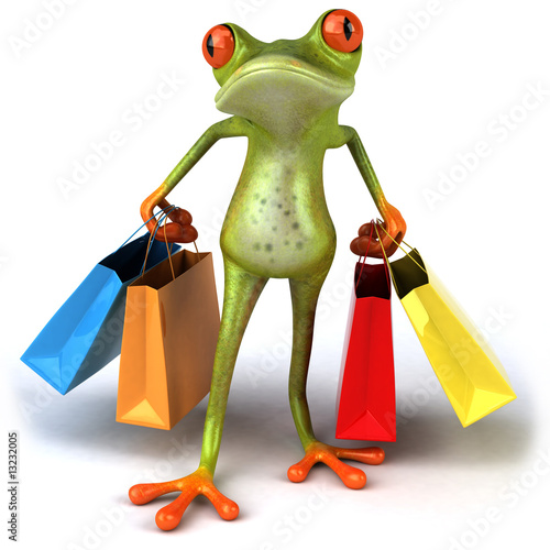 Illustration: Grenouille et shopping Grenouille et shopping