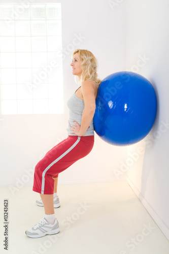 Photo: Exercising with fitness ball Exercising with fitness ball