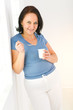 Woman eating yoghurt