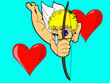 cupid with two hearts