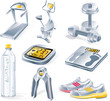 Vector fitness equipment icon set