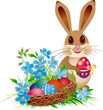Easter basket and rabbit