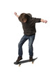 Man jumps with a skateboard