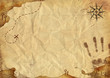 Schatzkarte mit Handabdruck
