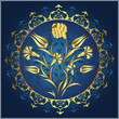Antique ottoman gold vector design