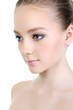 clean skin of beautiful female face