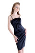 young girl in black elegant dress