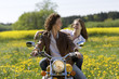 couple biking
