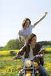 couple biking