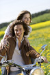 couple biking