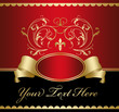 Black and red background with golden flowers