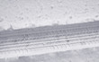 Snowy tire track Snowy tire track