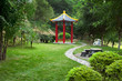 Chinese old-fashioned gazebo in springtime