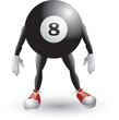 Eight ball cartoon man