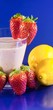 Beaten of strawberries with strawberries and lemons