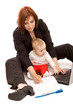 Businesswoman with baby Businesswoman with baby