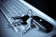 Keys on laptop