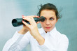 Young Woman with Telescope