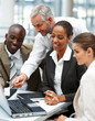 Group of business colleagues having fun while working