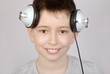 Funny listening boy