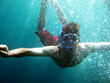 dive with a lot of bubbles