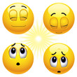 Smiling balls praying and looking to haven