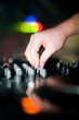 Close-up of deejay’s hand