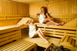 Two women in sauna Two women in sauna