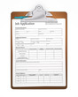 Isolated Clipboard with Job Application Form Isolated Clipboard with Job Application Form