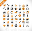 new set of 49 most popular icons on the web / orange