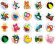 farbige pinselkleckse mit spielzeugen farbige pinselkleckse mit spielzeugen